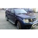 Пороги с площадкой чёрный алюминиевый лист для Nissan Pathfinder R51 2004-2009