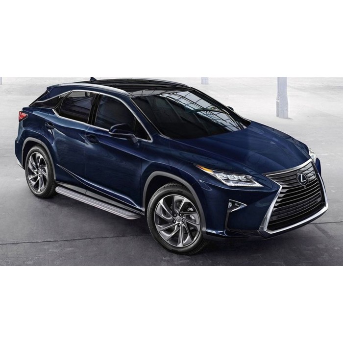 Пороги с площадкой алюминиевый лист для Lexus RX-200t/350/450h 2015-2024