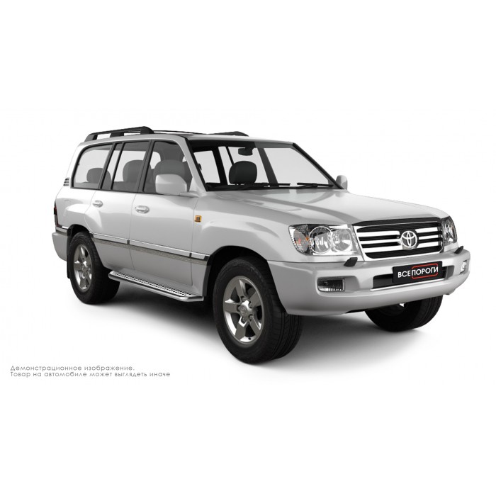 Пороги с площадкой нержавеющий лист с проступью для Toyota Land Cruiser 100 1998-2007