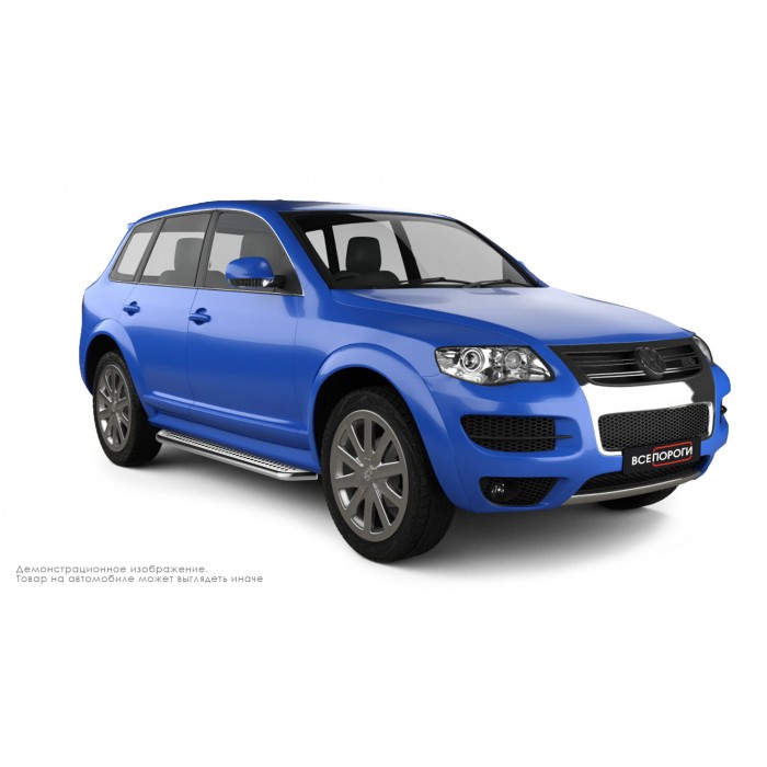 Пороги с площадкой нержавеющий лист с проступью для Volkswagen Touareg 2007-2010