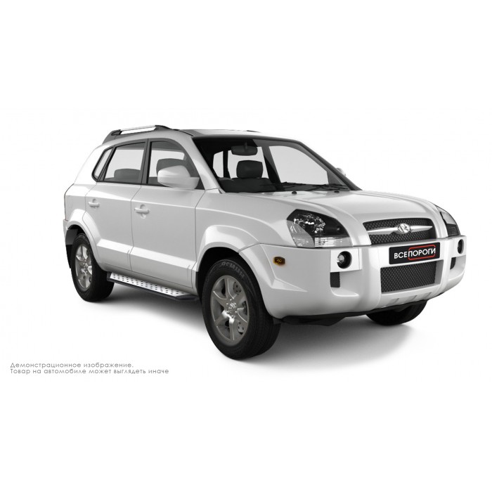 Пороги алюминиевые ОЕМ BMW-стиль для Hyundai Tucson 2004-2010
