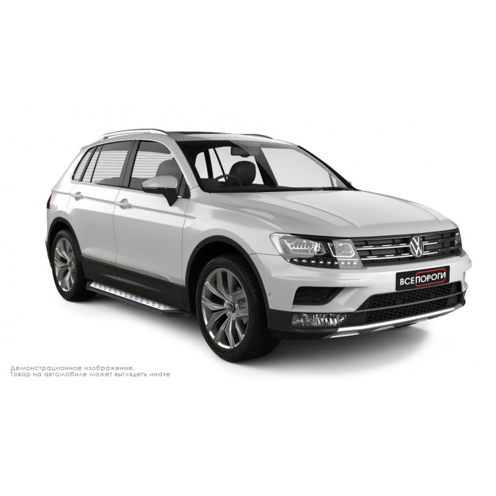 Пороги алюминиевые ОЕМ BMW-стиль для Volkswagen Tiguan 2016-2020
