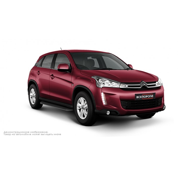 Пороги алюминиевые в полоску для Citroen C4 Aircross 2012-2018