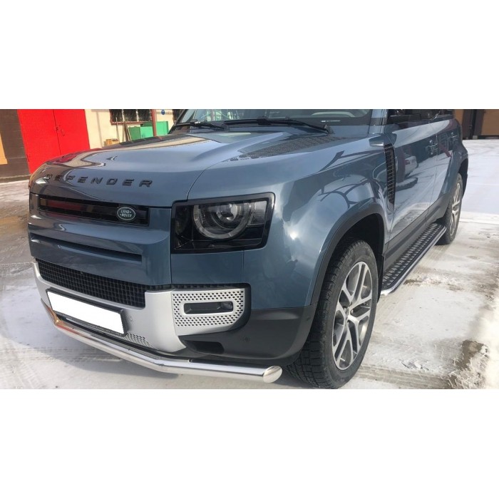 Пороги с площадкой алюминиевый лист для Land Rover Defender 2019-2024