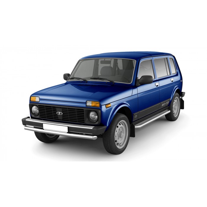 Пороги с площадкой алюминиевый лист для ВАЗ 4x4 Urban 5 дверей 2015-2021