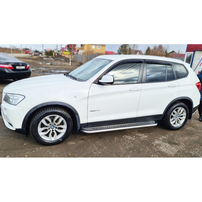 Пороги с площадкой алюминиевый лист для BMW X3/X4 2010-2018