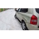 Пороги с площадкой чёрный алюминиевый лист для Hyundai Tucson 2004-2010