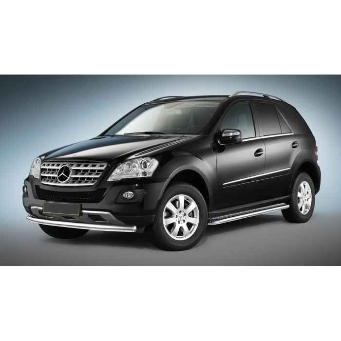 Пороги с площадкой алюминиевый лист для Mercedes ML W166 2011-2018