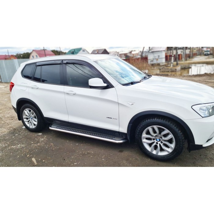 Пороги с площадкой алюминиевый лист для BMW X3/X4 2010-2018