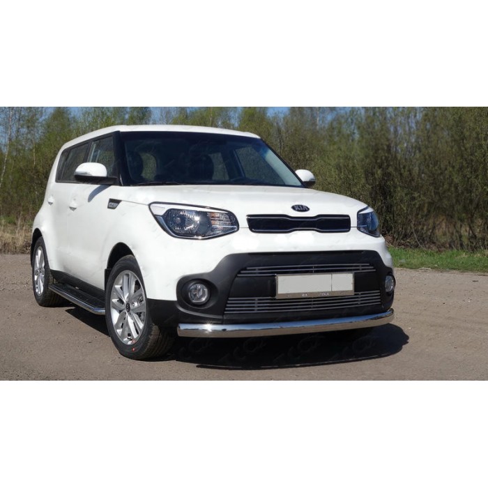 Пороги с площадкой алюминиевый лист для Kia Soul 2014-2016