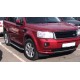 Пороги с площадкой чёрный алюминиевый лист для Land Rover Freelander 2006-2014