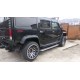 Пороги с площадкой чёрный алюминиевый лист для Hummer H2 2002-2009