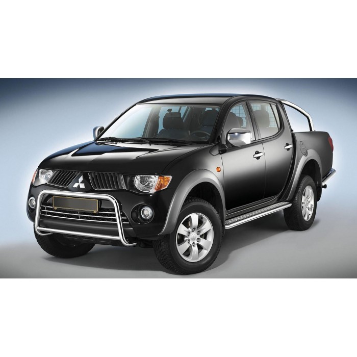 Пороги с площадкой алюминиевый лист для Mitsubishi L200 2014-2015