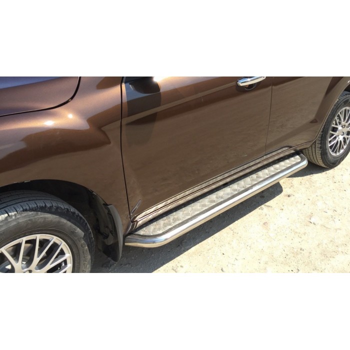 Пороги с площадкой алюминиевый лист для Lifan X60 2016-2018