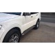 Пороги с площадкой чёрный алюминиевый лист для Mitsubishi Pajero 2006-2024