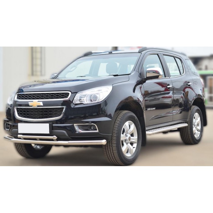 Пороги с площадкой алюминиевый лист для Chevrolet TrailBlazer 2013-2018