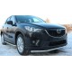 Пороги с площадкой чёрный алюминиевый лист для Mazda CX-5 2011-2015