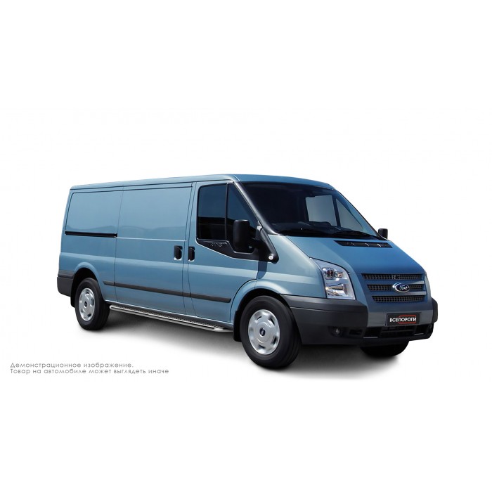 Пороги с площадкой нержавеющий лист с проступью для Ford Transit 2006-2014