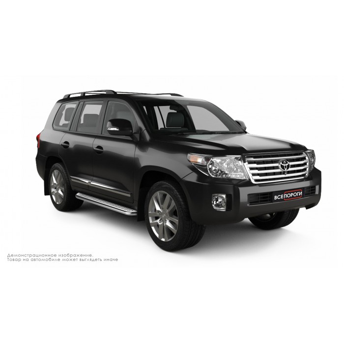 Пороги с площадкой нержавеющий лист с проступью для Toyota Land Cruiser 200 TRD 2019