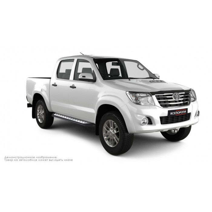 Пороги алюминиевые ОЕМ BMW-стиль для Toyota Hilux 2005-2011