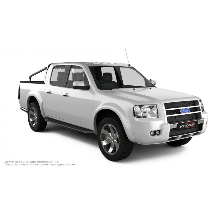 Пороги алюминиевые в полоску для Ford Ranger 2006-2012