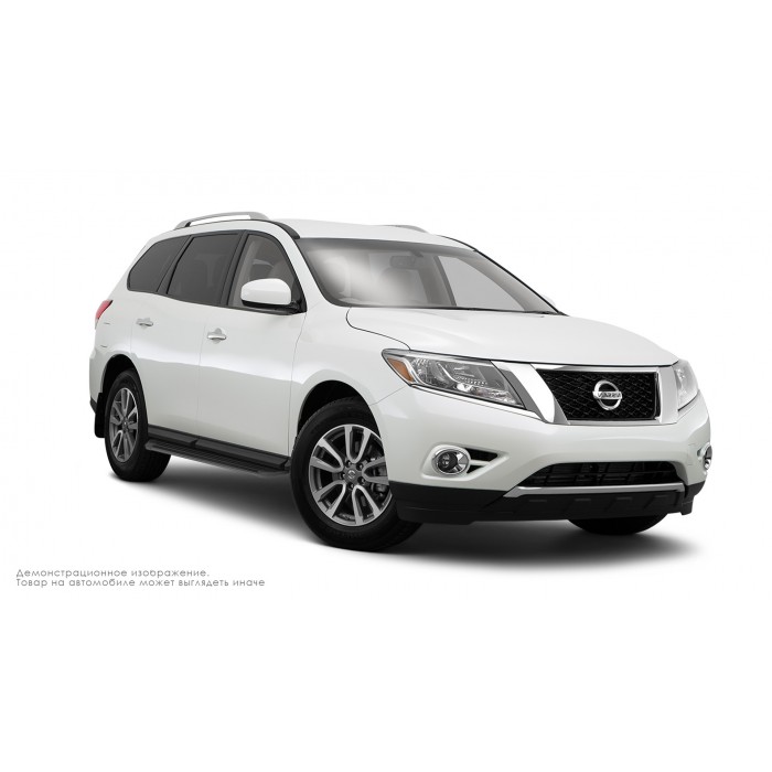 Пороги алюминиевые в полоску для Nissan Pathfinder R52 2014-2020