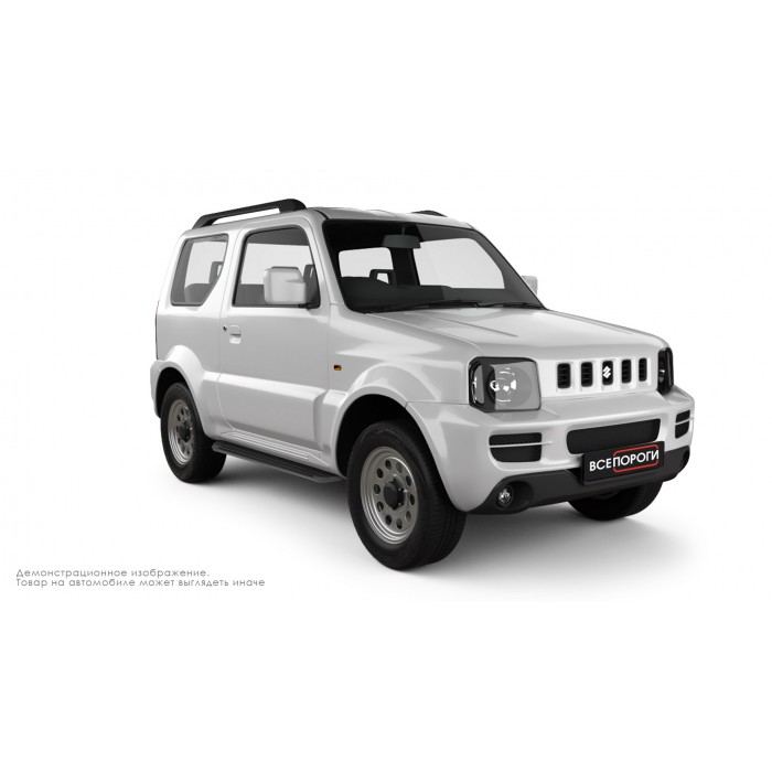 Пороги алюминиевые в полоску для Suzuki Jimny 1998-2011