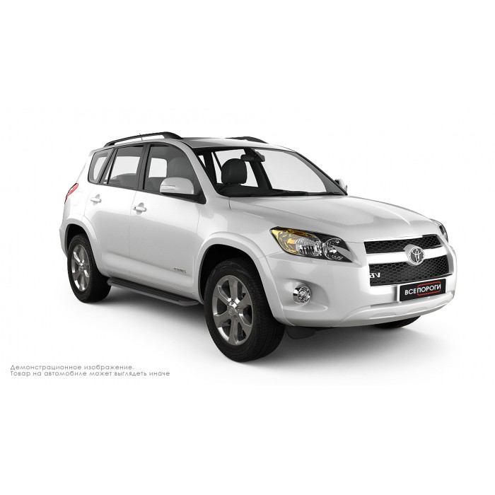 Пороги алюминиевые в полоску для Toyota RAV4 2010-2013