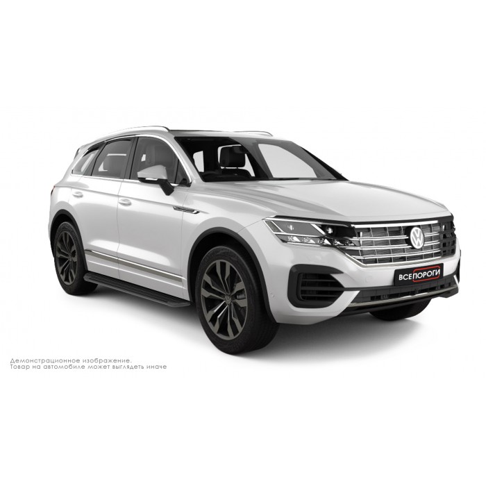 Пороги алюминиевые в полоску для Volkswagen Touareg 2018-2024