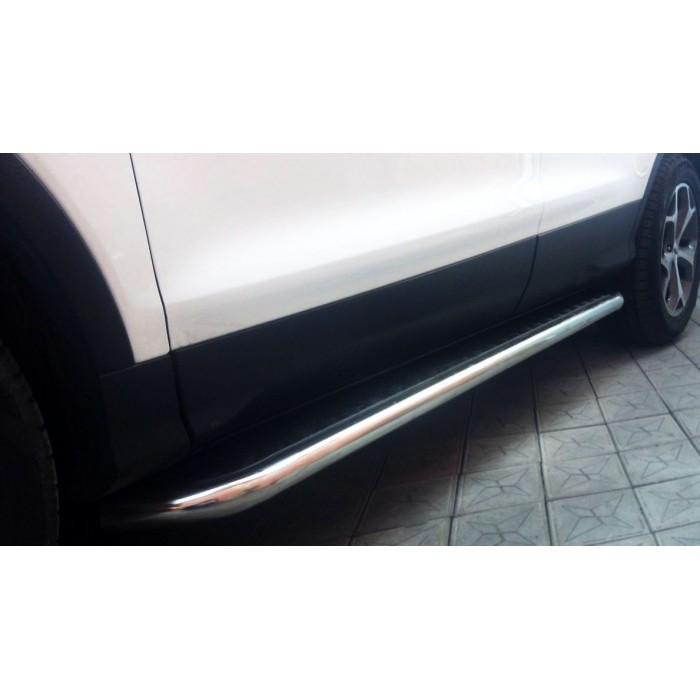 Пороги с площадкой чёрный алюминиевый лист для Ford Kuga 2011-2016