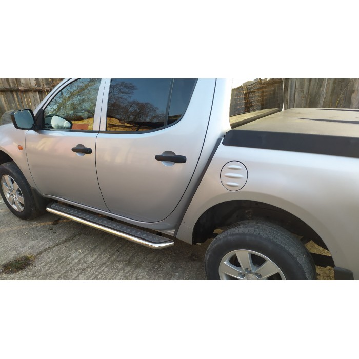 Пороги с площадкой алюминиевый лист для Mitsubishi L200 2006-2014