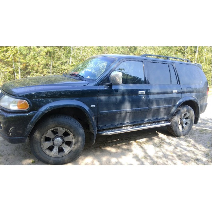 Пороги с площадкой алюминиевый лист для Mitsubishi Pajero Sport 1998-2007