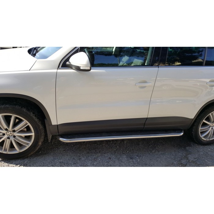 Пороги с площадкой алюминиевый лист для Volkswagen Tiguan 2011-2016