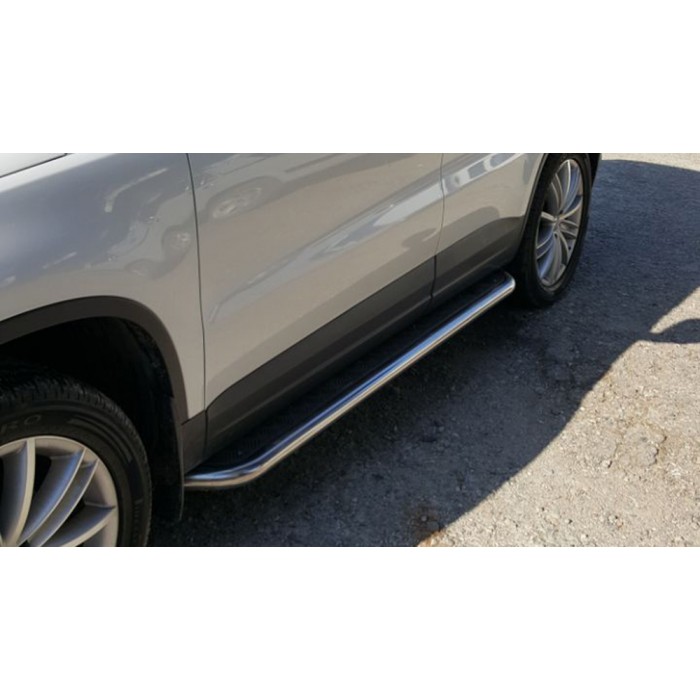 Пороги с площадкой алюминиевый лист для Volkswagen Tiguan 2011-2016