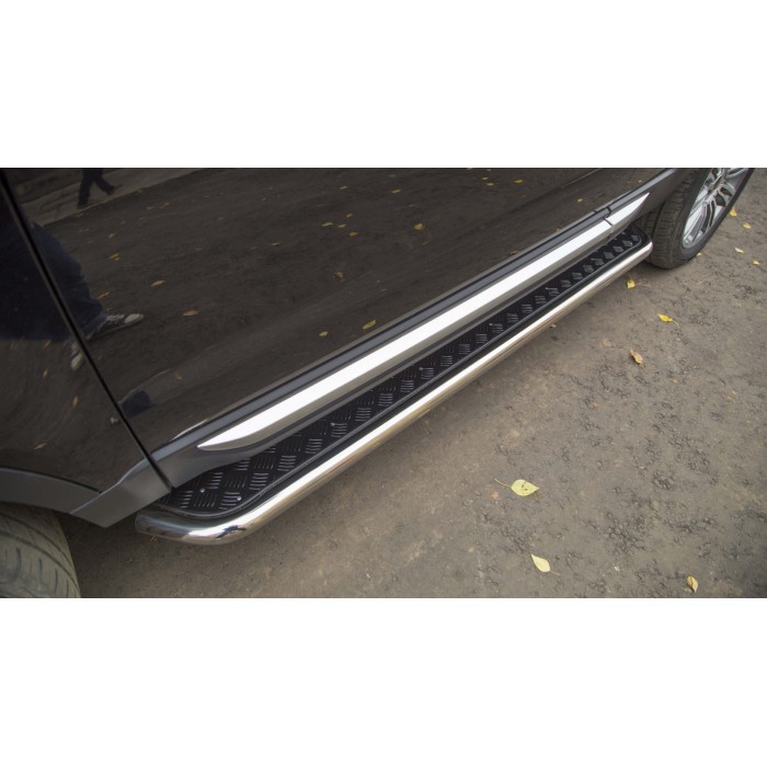 Пороги с площадкой алюминиевый лист для Range Rover Evoque 2011-2015