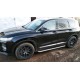 Пороги с площадкой чёрный алюминиевый лист для Hyundai Santa Fe 2021-2024