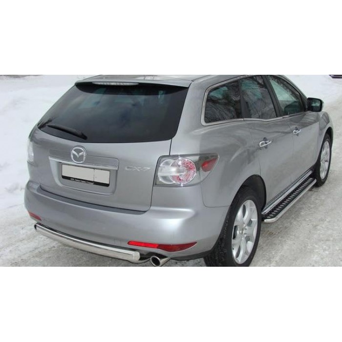 Пороги с площадкой алюминиевый лист для Mazda CX-7 2006-2009