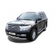 Пороги с площадкой чёрный алюминиевый лист для Toyota Land Cruiser 200 2007-2011