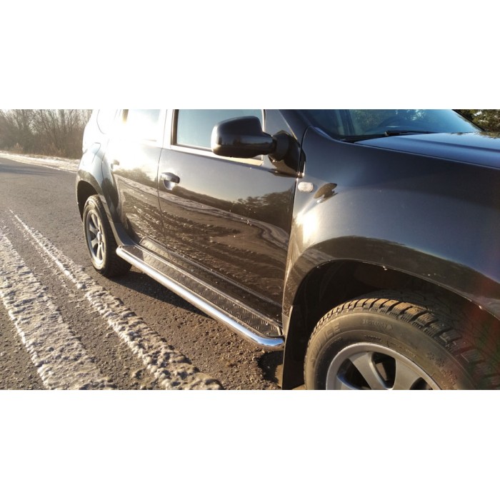 Пороги Эстонец с площадкой нержавеющий лист для Renault Duster 2015-2021