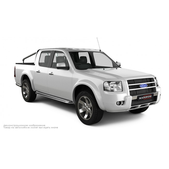 Пороги с площадкой нержавеющий лист с проступью для Ford Ranger 2006-2012