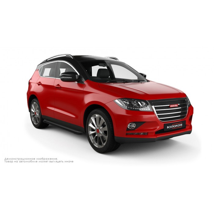 Пороги алюминиевые чёрные для Great Wall Hover 2006-2010