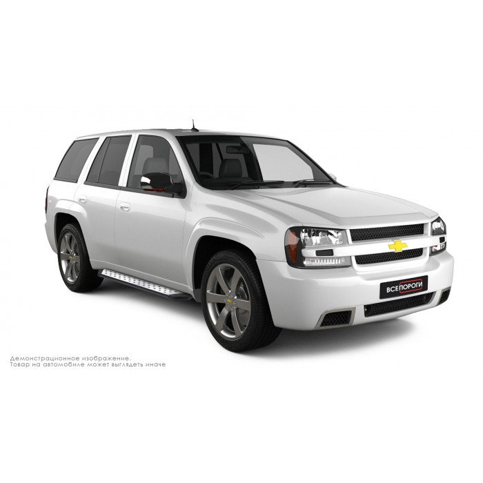 Пороги алюминиевые ОЕМ BMW-стиль для Chevrolet TrailBlazer 2001-2011