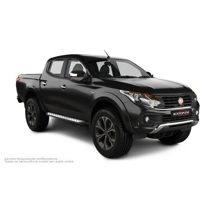 Пороги алюминиевые ОЕМ BMW-стиль для Fiat Fullback 2016-2020