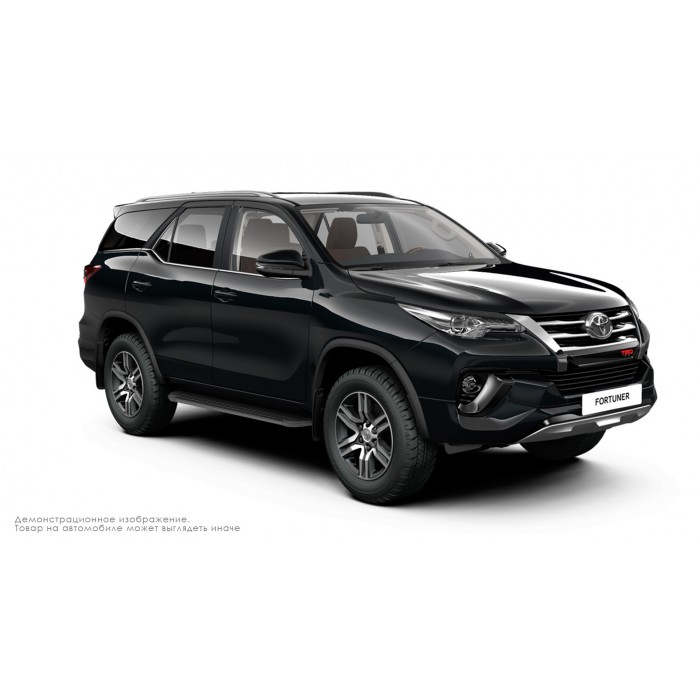 Пороги алюминиевые в полоску для Toyota Fortuner TRD 2018+