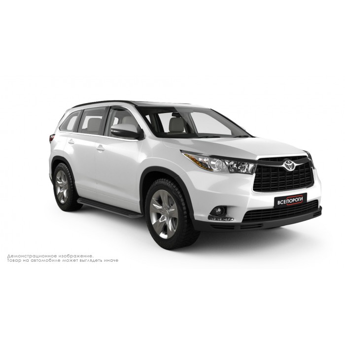Пороги алюминиевые в полоску для Toyota Highlander 2014-2016