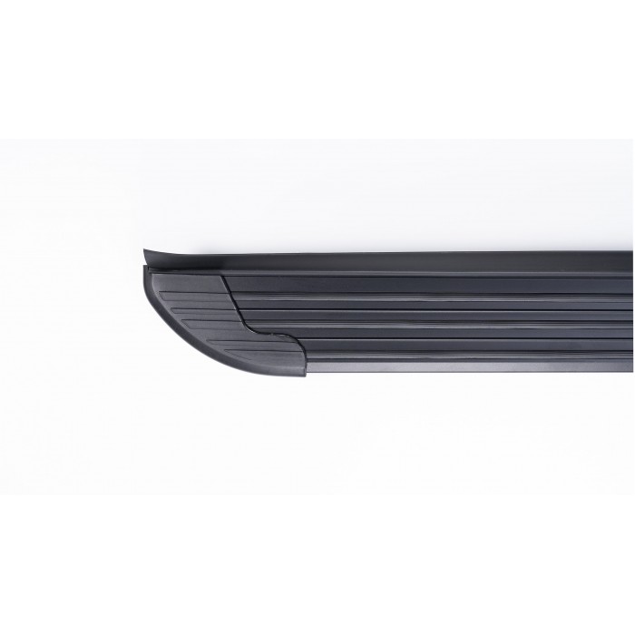 Пороги алюминиевые в полоску для Hyundai Santa Fe 2012-2015
