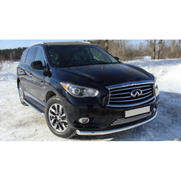 Пороги с площадкой алюминиевый лист для Infiniti QX60 2014-2016