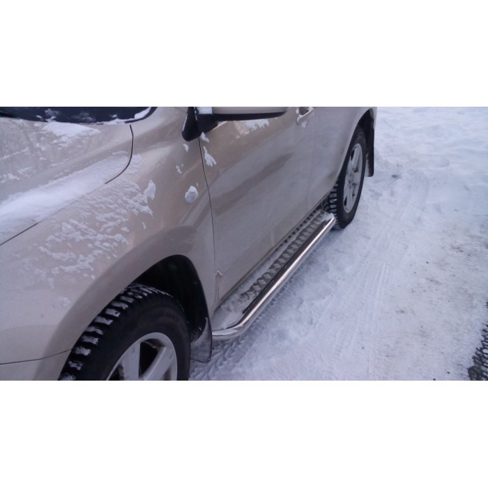 Пороги с площадкой алюминиевый лист для Toyota RAV4 2006-2009