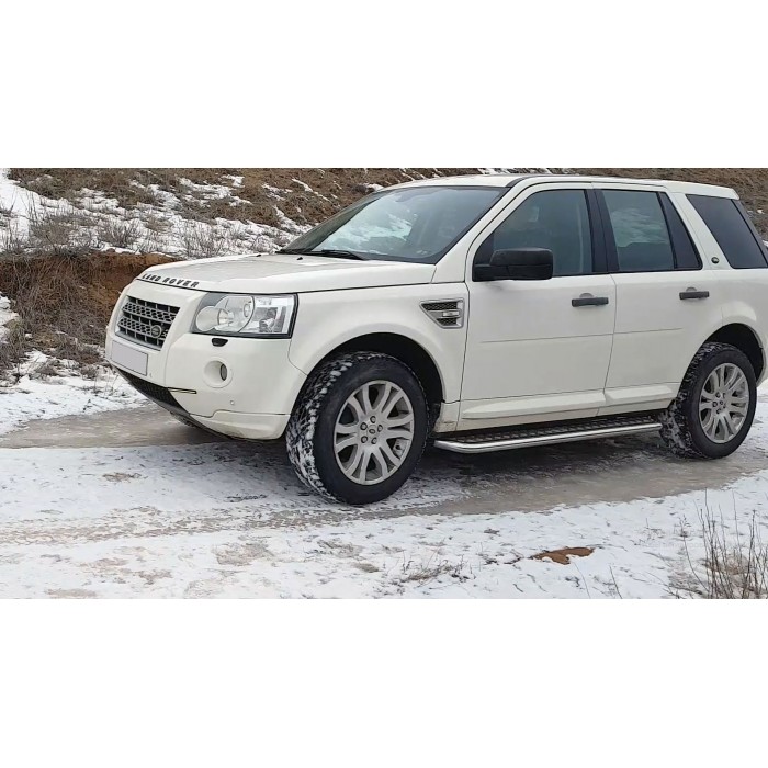 Пороги с площадкой алюминиевый лист для Land Rover Freelander 2006-2014