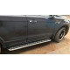 Пороги с площадкой чёрный алюминиевый лист для Chevrolet Captiva 2006-2011